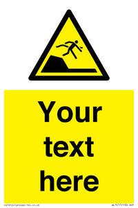 Custom Warning sudden drop in swimming or leisure pools